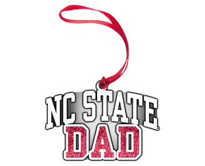 NC State Wolfpack Pewter Red Dad Glitter Fill Ornament