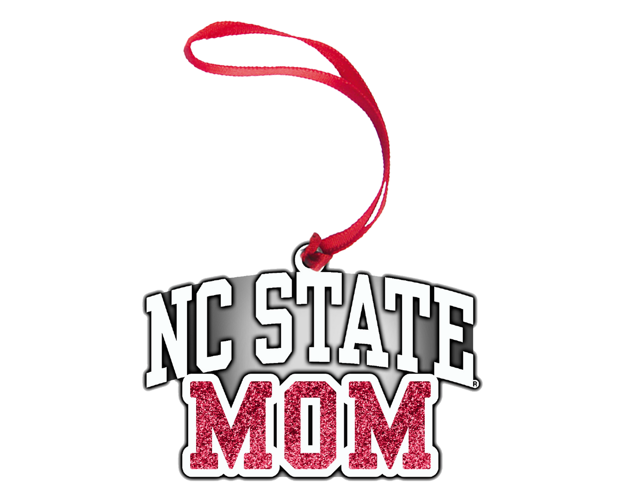 NC State Wolfpack Pewter Red Mom Glitter Fill Ornament