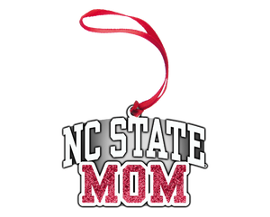 NC State Wolfpack Pewter Red Mom Glitter Fill Ornament