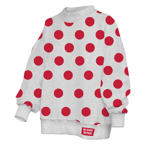 NC State Wolfpack Women's Reversible Polka Dot Oversized Fleece