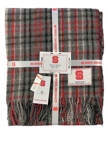 NC State Wolfpack Deluxe Wool Tartan Plaid 69"x31" Stadium Blanket