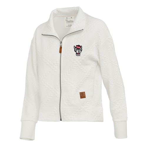 NC State Wolfpack Women's Ivory Wolfhead Quilted Full Zip Jacket
