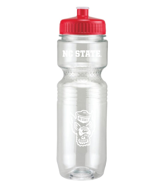 NC State Wolfpack 26 oz Wolfhead Translucent Pull Top Plastic Water Bottle