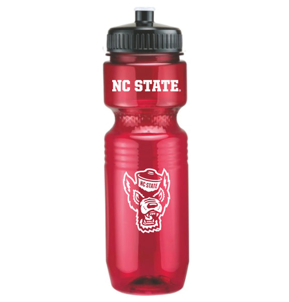 NC State Wolfpack 26 oz Wolfhead Translucent Pull Top Plastic Water Bottle