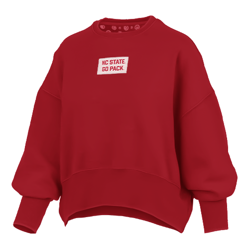 NC State Wolfpack Women's Red Patch Oversized Crewneck