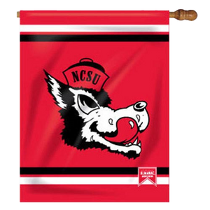 NC State Wolfpack Red Slobbering Wolf Banner Flag