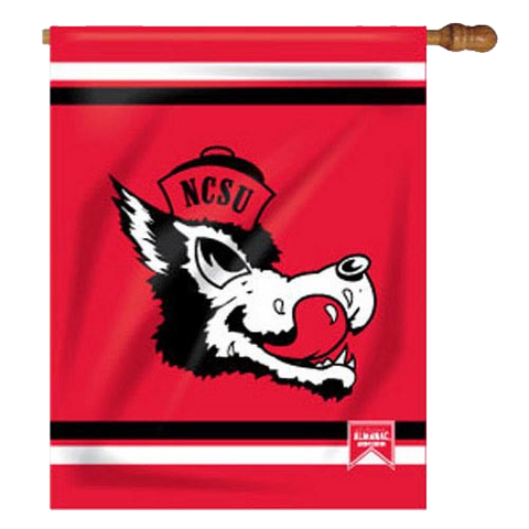 NC State Wolfpack Red Slobbering Wolf Banner Flag