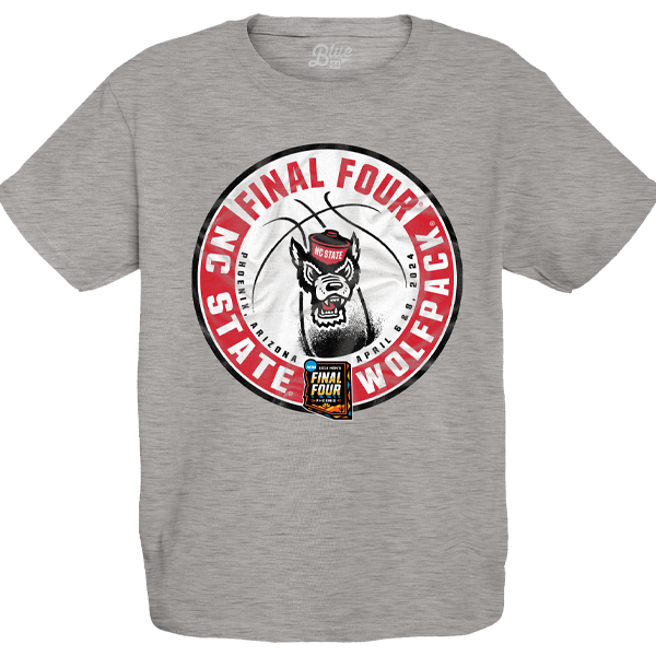 NC State Wolfpack 2024 Men's Basketball Final Four Sports Grey Youth T-Shirt