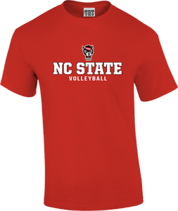 NC State Wolfpack Red Wolfhead Volleyball T-Shirt