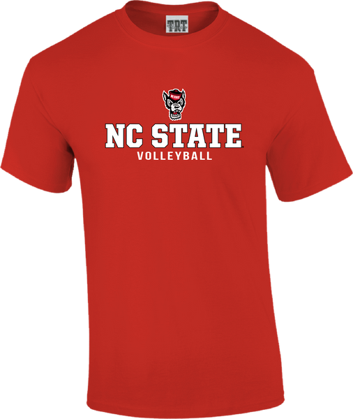 NC State Wolfpack Red Wolfhead Volleyball T-Shirt