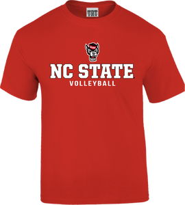 NC State Wolfpack Youth Red Wolfhead Volleyball T-Shirt