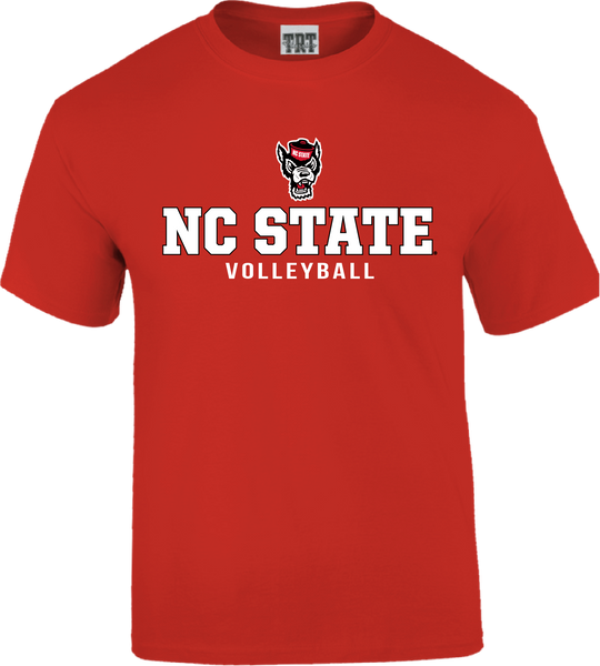 NC State Wolfpack Youth Red Wolfhead Volleyball T-Shirt