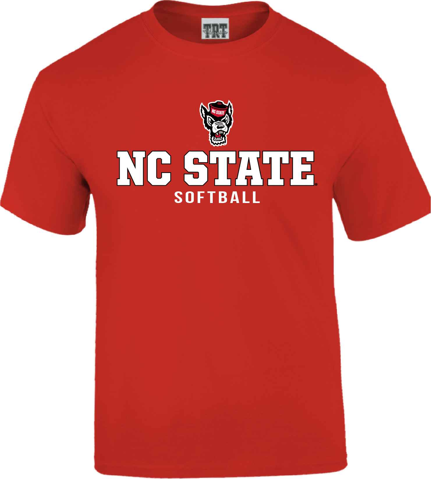 NC State Wolfpack Youth Red Wolfhead Softball T-Shirt