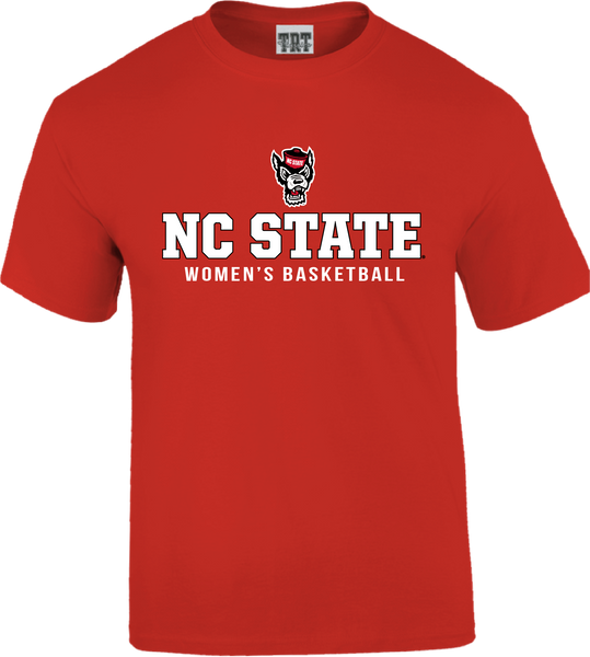 NC State Wolfpack TRT Youth Red Wolfhead Women's Basketball T-Shirt