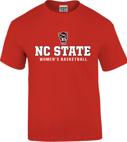 NC State Wolfpack TRT Youth Red Wolfhead Women's Basketball T-Shirt