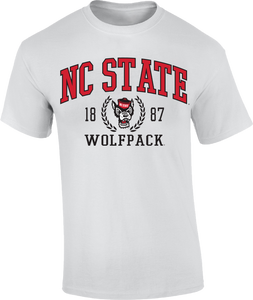 NC State Wolfpack White 1887 Wolfhead T-Shirt