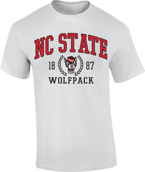 NC State Wolfpack White 1887 Wolfhead T-Shirt