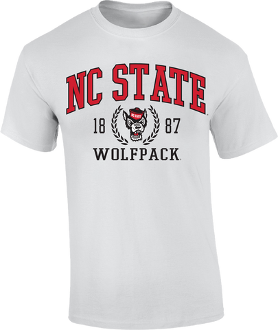 NC State Wolfpack White 1887 Wolfhead T-Shirt