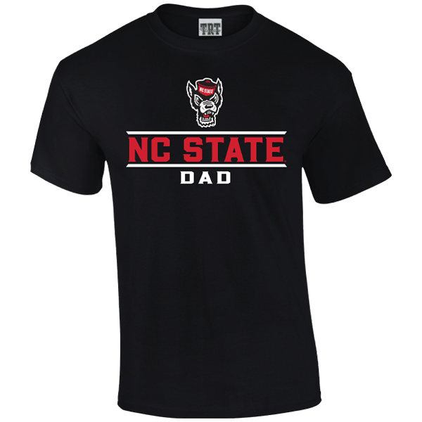 NC State Wolfpack Black Wolfhead Dad T-Shirt