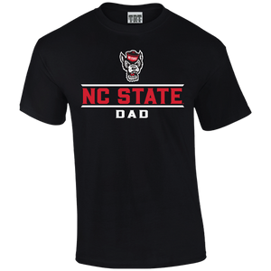 NC State Wolfpack Black Wolfhead Dad T-Shirt