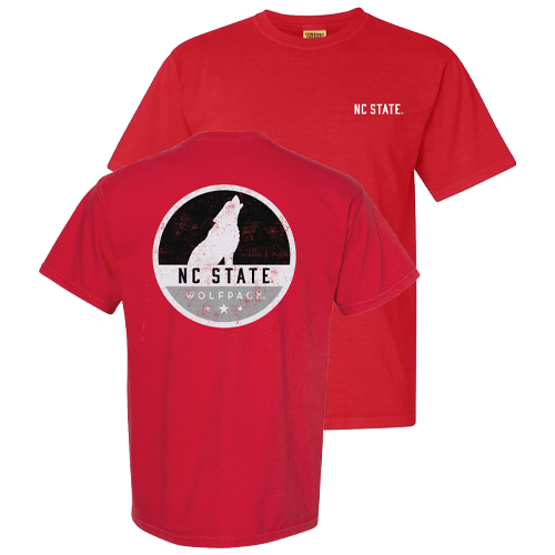 NC State Wolfpack Red Comfort Colors Howling Wolf Circle T-Shirt