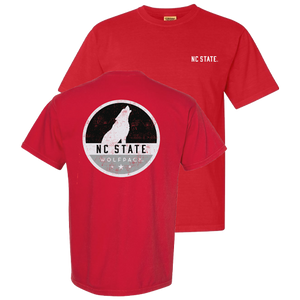 NC State Wolfpack Red Comfort Colors Howling Wolf Circle T-Shirt