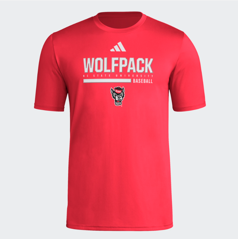NC State Wolfpack adidas Red Baseball Pregame Performance T-Shirt