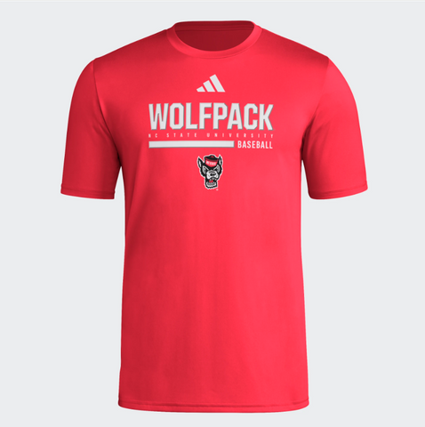 NC State Wolfpack adidas Red Baseball Pregame Performance T-Shirt