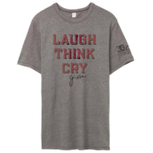 NC State Wolfpack Vintage Grey Jimmy V Laugh, Think, Cry T-Shirt