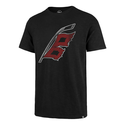 Carolina Hurricanes Warning Flags Jet Black Grit Scrum T-Shirt