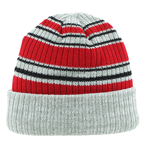 NC State Wolfpack Vault Slobbering Wolf Striped Rib Cuff Beanie