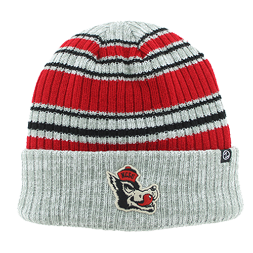 NC State Wolfpack Vault Slobbering Wolf Striped Rib Cuff Beanie