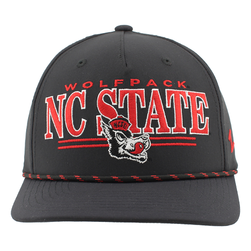 NC State Wolfpack Black Zephyr Structured Vault Slobbering Wolf 5-Panel Adjustable Hat