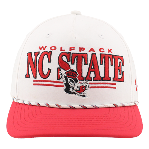 NC State Wolfpack White Zephyr Structured Vault Slobbering Wolf 5-Panel Adjustable Hat