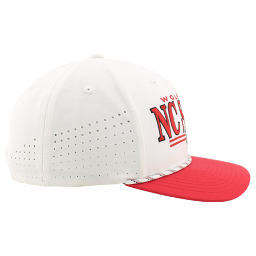 NC State Wolfpack White Zephyr Structured Vault Slobbering Wolf 5-Panel Adjustable Hat