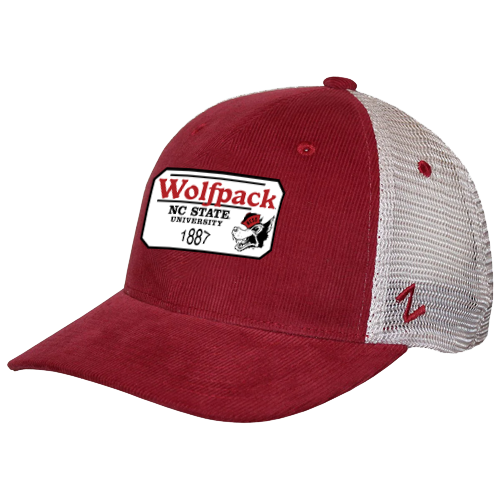 NC State Wolfpack Red Vault Snarling Wolf Corduroy Adjustable Hat