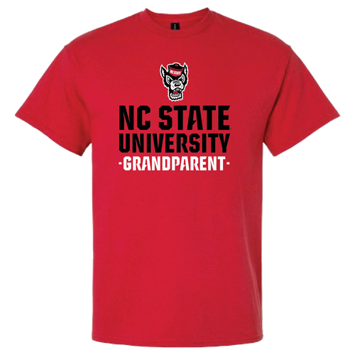 NC State Wolfpack Red Wolfhead Stacked Grandparent T-Shirt
