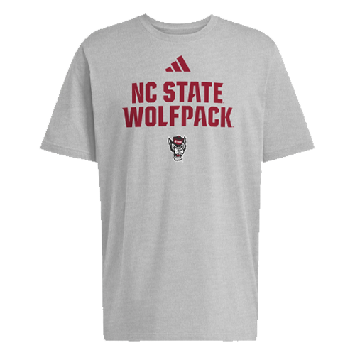 NC State Wolfpack adidas Grey Stacked Wolfhead T-Shirt