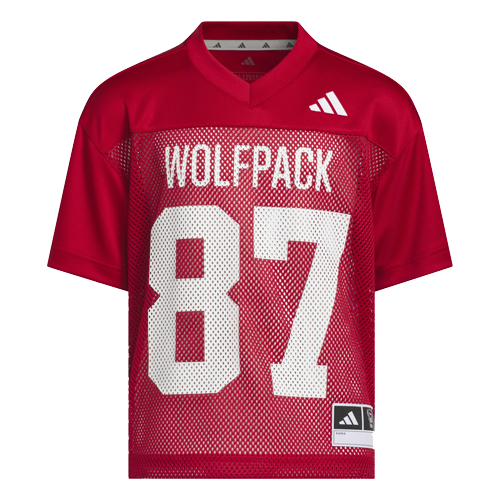 NC State Wolfpack adidas Red Youth #87 Tailgate Jersey