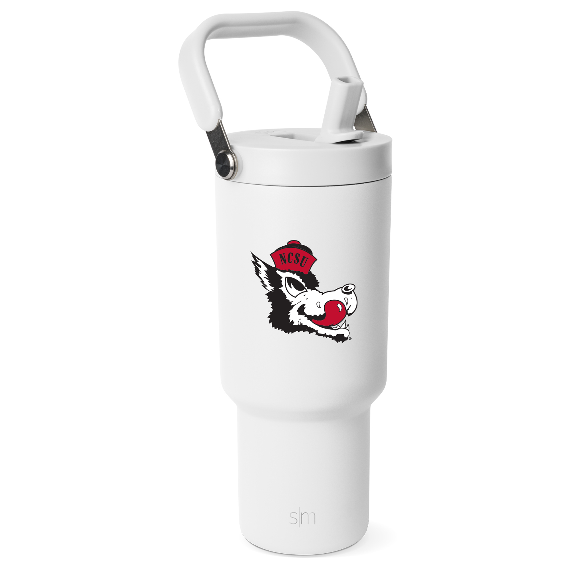 NC State Wolfpack Simple Modern Winter White 30oz Trek Pivot Tumbler W/Handle