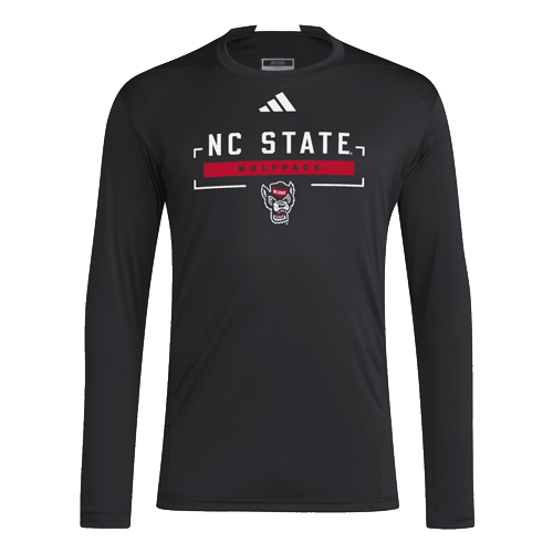 NC State Wolfpack adidas adidas Black Long Sleeve Wolfhead Performance T-Shirt