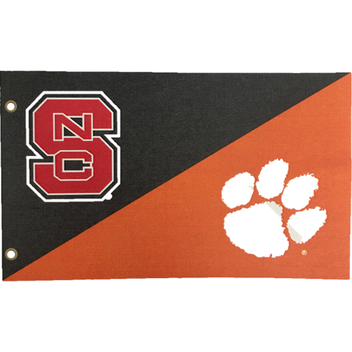 NC State Wolfpack Clemson House Divided 3'X5' Flag