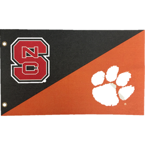 NC State Wolfpack Clemson House Divided 3'X5' Flag
