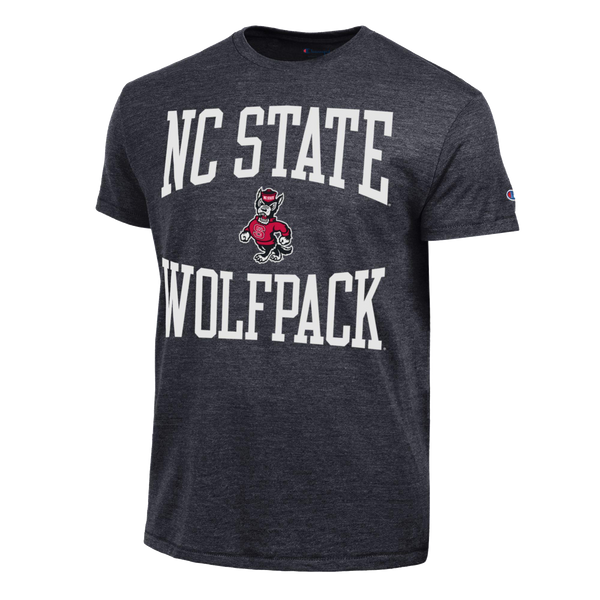 NC State Wolfpack Champion Dark Grey Triblend Strutting Wolf T-Shirt