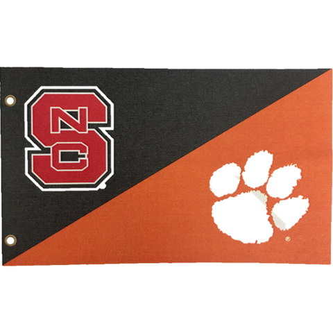 NC State Wolfpack Clemson House Divided 3'X5' Flag