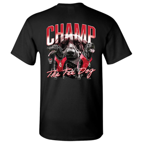 NC State Wolfpack Black Wolfhead Champ "The Tee Dog" Icon T-Shirt