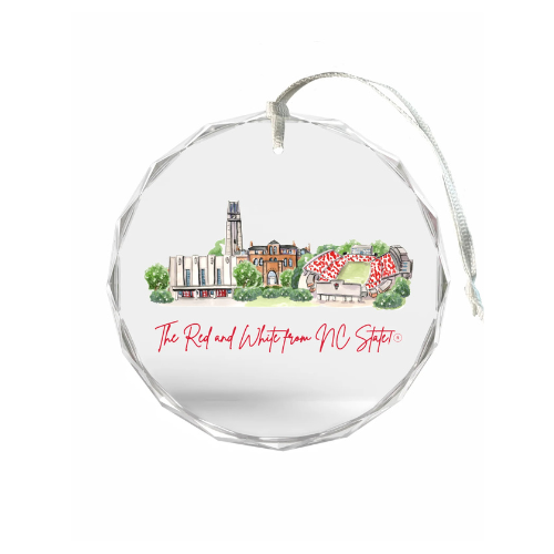 NC State Wolfpack Landmark Glass Ornament