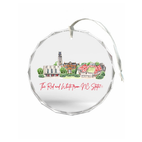 NC State Wolfpack Landmark Glass Ornament
