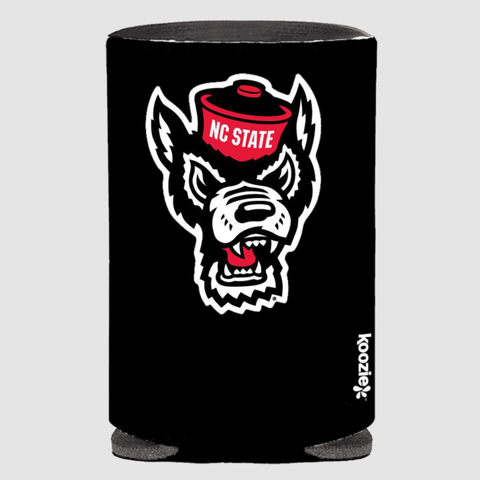 NC State Wolfpack Wolfhead Black Can Koozie