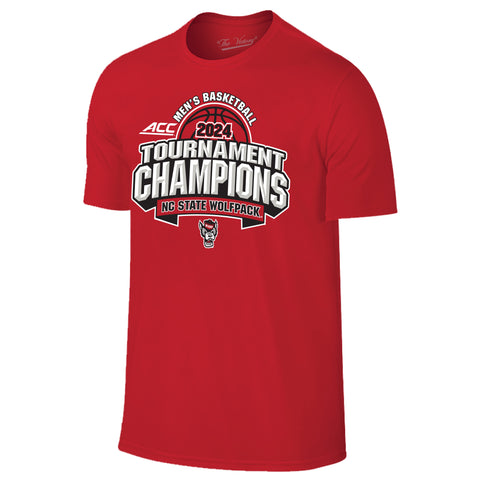 NC State Wolfpack Retro Brand Red 2024 ACC Men's Basketball Tournament Champions T-Shirt